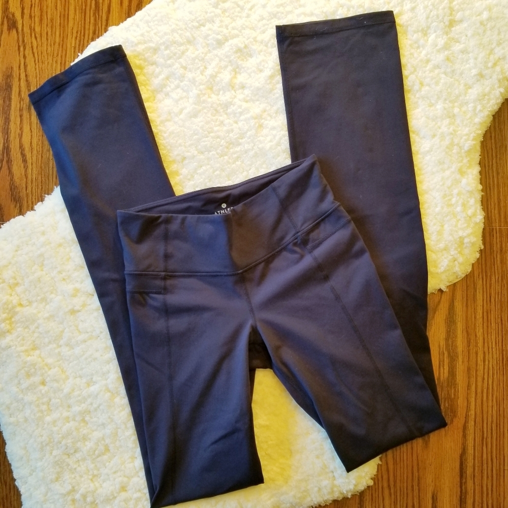 Athleta TALL Straight Up Yoga Pants Navy Blue Small Activewear Yoga Fitness Gym